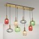 Pendule, Lustre suspendate - Lustra cu 8 pendule din sticla canelata CARNEVAL multicolor