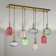 Pendule, Lustre suspendate - Lustra cu 8 pendule din sticla canelata CARNEVAL multicolor