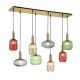 Pendule, Lustre suspendate - Lustra cu 8 pendule din sticla canelata CARNEVAL multicolor