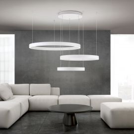 Pendule, Lustre suspendate - Lustra LED circulara cu 3 inele KOLK personalizabil alb, auriu sau negru