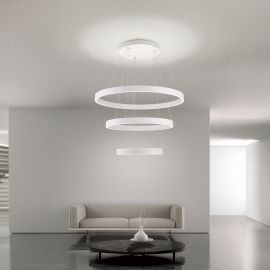 Lustra LED circulara cu 3 inele KOLK personalizabil alb, auriu sau negru
