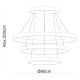 Pendule, Lustre suspendate - Lustra LED circulara cu 3 inele KOLK personalizabil alb, auriu sau negru