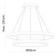 Pendule, Lustre suspendate - Lustra LED circulara cu 2 inele KOLK personalizabil alb, auriu sau negru