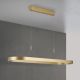 Pendule, Lustre suspendate - Lustra LED ovala iluminat sus si jos CARRARA auriu mat