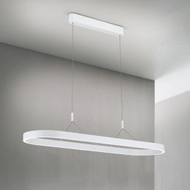Lustra LED ovala iluminat sus si jos CARRARA alb