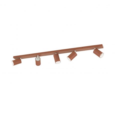 Plafoniere cu spoturi, Spoturi aplicate - Plafoniera cu 5 spoturi directionabile stil minimalist PENN, rosu coral