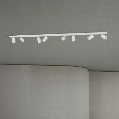 Plafoniere cu spoturi, Spoturi aplicate - Plafoniera cu 8 Spoturi stil minimalist modern SEAN alb