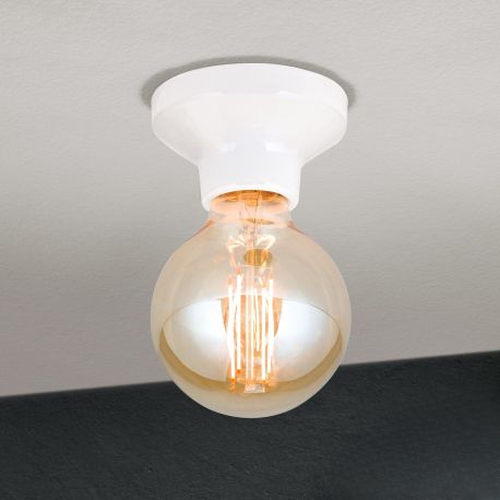 Plafoniere cu spoturi, Spoturi aplicate - Mini Plafoniera din ceramica alba FROST
