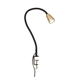 Lampi birou - Lampa cu sistem de prindere masa, flexibila cu spot GU10 DOTTY negru