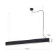 Pendule, Lustre suspendate - Lustra liniara aplicata/ suspendata LED CCT PALKKI 113cm, negru