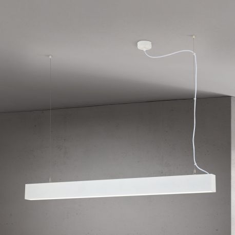 Pendule, Lustre suspendate - Lustra liniara aplicata/ suspendata LED CCT PALKKI 113cm, alb