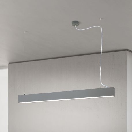 Pendule, Lustre suspendate - Lustra liniara aplicata/ suspendata LED CCT PALKKI 113cm, argintiu
