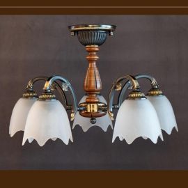 Candelabre, Lustre - Lustra rustica aplicata cu 5 brate design italian 9942