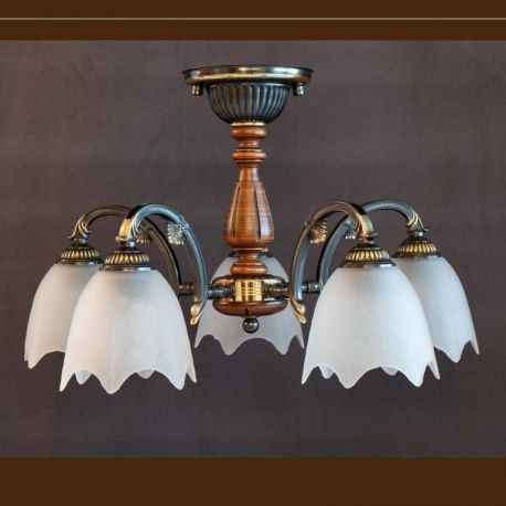 Candelabre, Lustre - Lustra rustica aplicata cu 5 brate design italian 9942