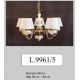 Candelabre, Lustre - Lustra design italian cu 5 brate din alama si portelan colorat 9961