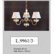 Candelabre, Lustre - Lustra design italian cu 3 brate din alama si portelan colorat 9961