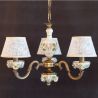 Lustra design italian cu 3 brate din alama si portelan colorat 9961