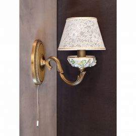 Aplice, corpuri de iluminat pentru pereti - Aplica design italian din alama si portelan colorat 9961