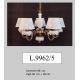 Candelabre, Lustre - Lustra design italian cu 5 brate din alama si portelan alb 9962