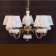 Candelabre, Lustre - Lustra design italian cu 5 brate din alama si portelan alb 9962
