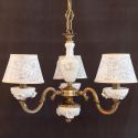 Lustra design italian cu 3 brate din alama si portelan alb 9962