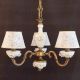 Lustra design italian cu 3 brate din alama si portelan alb 9962