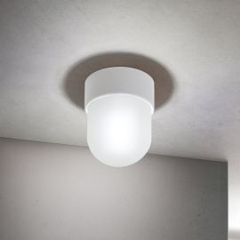 Plafoniere cu spoturi, Spoturi aplicate - Mini Plafoniera din ceramica alba OSTIA