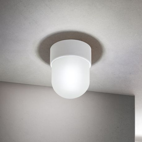 Plafoniere cu spoturi, Spoturi aplicate - Mini Plafoniera din ceramica alba OSTIA