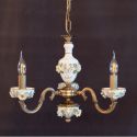Lustra design italian cu 3 brate din alama si portelan colorat 9951