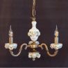 Lustra design italian cu 3 brate din alama si portelan colorat 9951