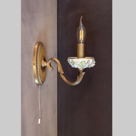 Aplice, corpuri de iluminat pentru pereti - Aplica de perete design italian din alama si portelan colorat 9951