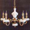 Lustra design italian cu 5 brate din alama si portelan alb 9952
