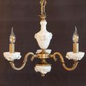 Lustra design italian cu 3 brate din alama si portelan alb 9952