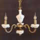 Candelabre, Lustre - Lustra design italian cu 3 brate din alama si portelan alb 9952