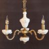 Lustra design italian cu 3 brate din alama si portelan alb 9952