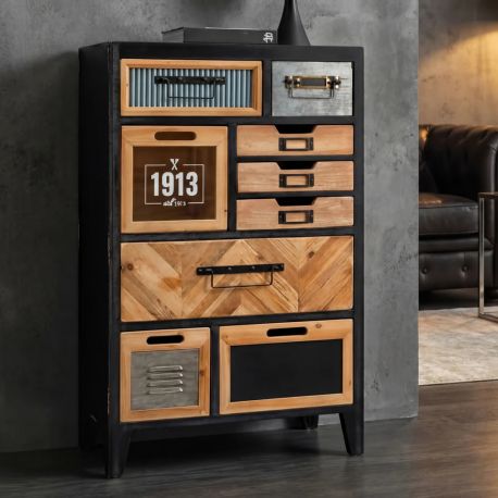Comode - Dulap cu sertare stil industrial vintage SECRETS 95cm