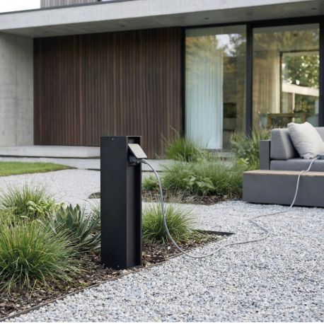 Stalpi - Priza pentru exterior tip stalp OUTDOOR PLUG 2kW IP54 BK