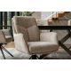 Seturi scaune, HoReCa - Set de 2 scaune pivotante, metal negru, catifea bej, PROMETHEUS