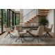 Seturi scaune, HoReCa - Set de 2 scaune pivotante, metal negru, catifea bej, PROMETHEUS