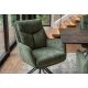Seturi scaune, HoReCa - Set de 2 scaune pivotante, metal negru, catifea verde, PROMETHEUS
