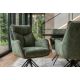 Seturi scaune, HoReCa - Set de 2 scaune pivotante, metal negru, catifea verde, PROMETHEUS