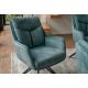 Seturi scaune, HoReCa - Set de 2 scaune pivotante, metal negru, catifea petrol, PROMETHEUS