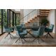 Seturi scaune, HoReCa - Set de 2 scaune pivotante, metal negru, catifea petrol, PROMETHEUS