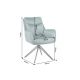 Seturi scaune, HoReCa - Set de 2 scaune pivotante, metal negru, catifea petrol, PROMETHEUS
