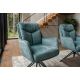 Seturi scaune, HoReCa - Set de 2 scaune pivotante, metal negru, catifea petrol, PROMETHEUS