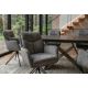 Seturi scaune, HoReCa - Set de 2 scaune pivotante, metal negru, catifea gri grafit, PROMETHEUS