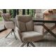 Seturi scaune, HoReCa - Set de 2 scaune pivotante, metal negru, catifea taupe, PROMETHEUS