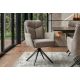 Seturi scaune, HoReCa - Set de 2 scaune pivotante, metal negru, catifea taupe, PROMETHEUS