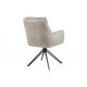 Seturi scaune, HoReCa - Set de 2 scaune pivotante, metal negru, catifea taupe, PROMETHEUS