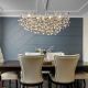 Pendule, Lustre suspendate - Lustra suspendata metal argintiu mat, cristale de sticla QUEENA
